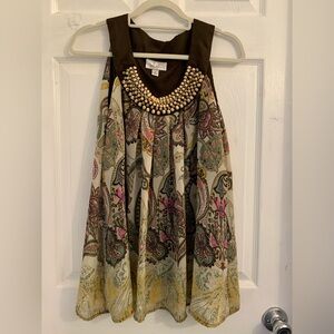 Dressbarn Women’s sleeveless Paisley Blouse with Beaded Neckline Size XL $10